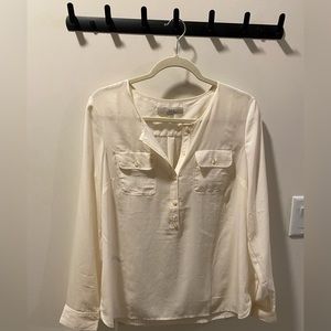 LOFT cream blouse. Size medium.